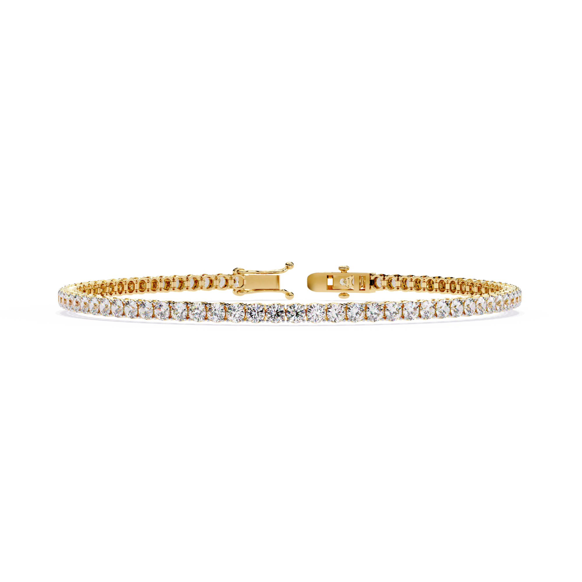 Solitairekart 3.89ct Round Natural Diamond Tennis Bracelet-HI Color, VS-SI Clarity